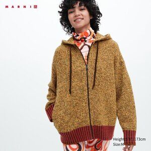 Marni Women's Mustard and Burgundy Sweater